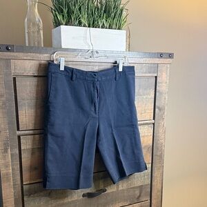 J. Jill Navy Tailored Bermuda Shorts